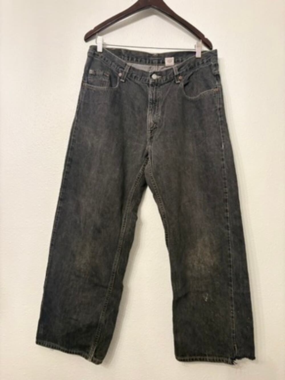 Levi's Y2K Vintage 2002 569 Loose Fit Husky Gray Denim Jeans Size W36 L29